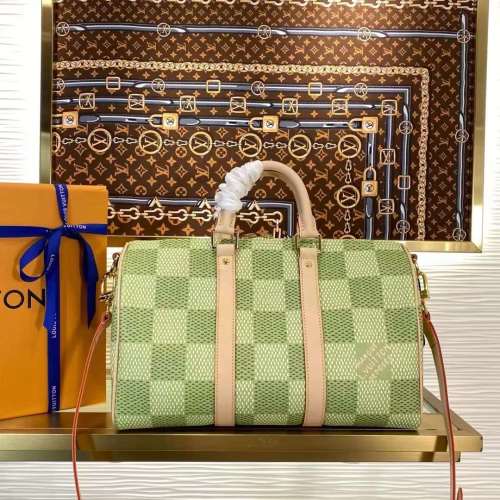 Louis Vuitton LV Unisex Keepall Bandoulière 35 Green Damier Golf Coated Canvas N40671