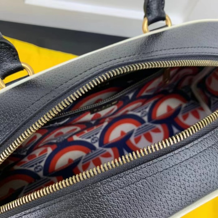 Gucci Unisex Adidas x Gucci Large Duffle Bag Black Leather Interlocking G