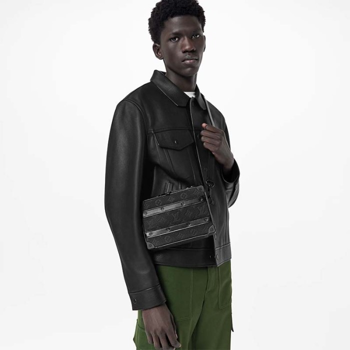 Louis Vuitton LV Unisex Handle Soft Trunk Black Taurillon Monogram Calf Leather