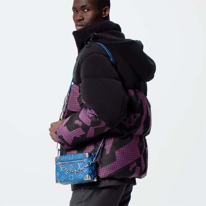 Louis Vuitton LV Unisex Mini Soft Trunk Denim Blue Cowhide Leather