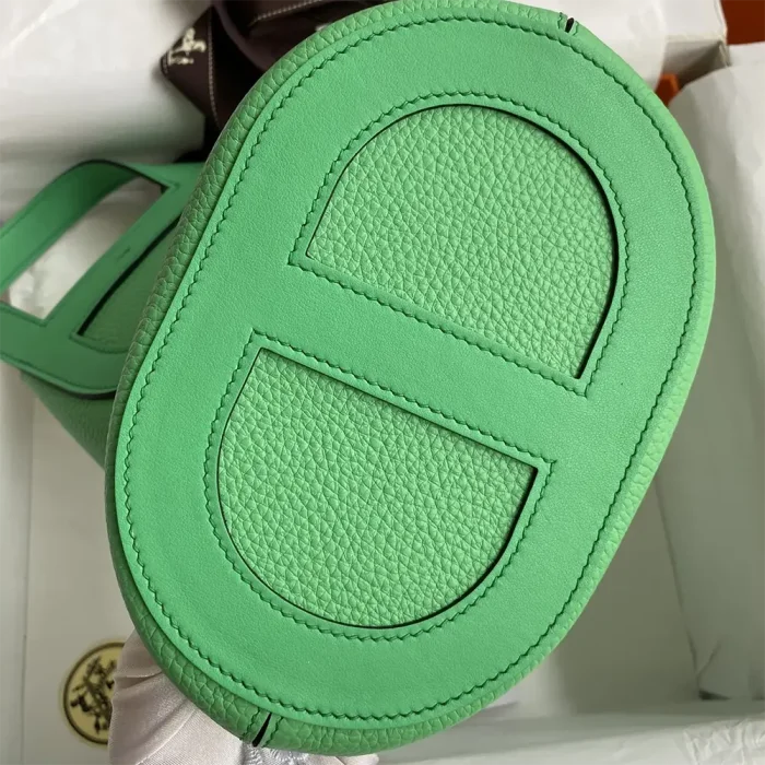 Hermes Women In the Loop 18 Handbag Clemence Leather-Green/Silver