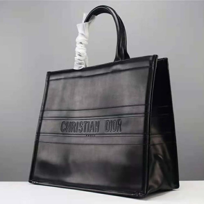 Dior Women Small Dior Book Tote Black Calfskin