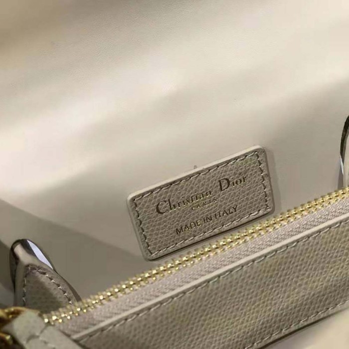 Dior Women Medium ST Honore Tote Latte Grained Calfskin-Sandy