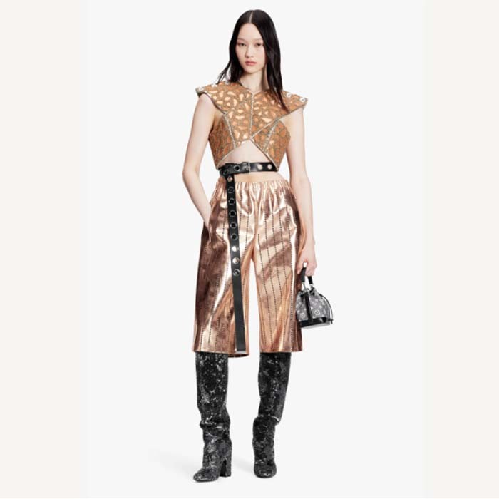 Louis Vuitton LV Unisex Nano Noé Gray Monogram Jacquard Denim Cowhide Leather