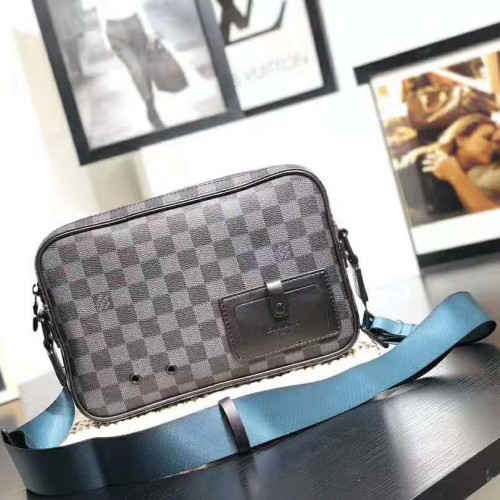 Louis Vuitton LV Men Alpha Messenger in Classic LV Damier Graphite Canvas-Grey