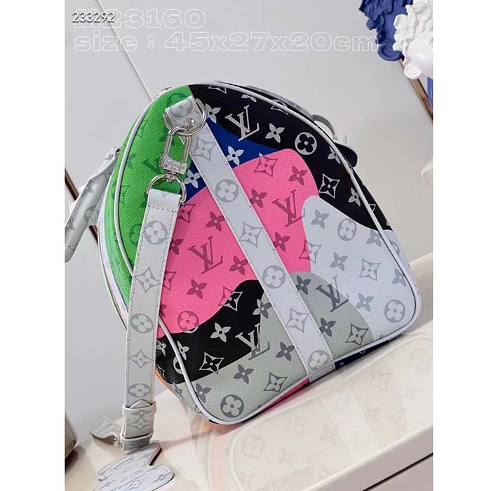 Louis Vuitton LV Unisex Keepall Bandoulière 45 Multicolor Monogram Coated Canvas Cowhide Leather