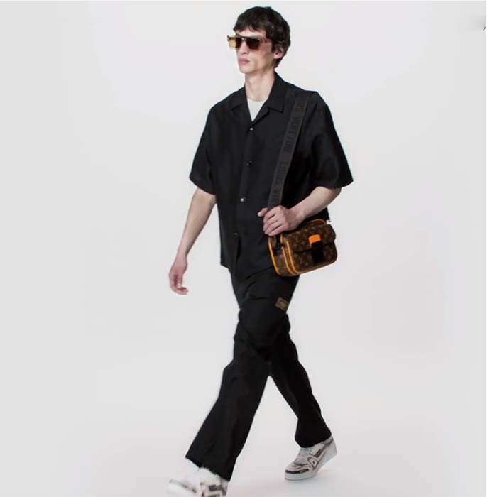 Louis Vuitton LV Unisex S Lock Messenger Brown Radiant Sun Monogram Macassar Coated Canvas