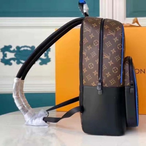 Louis Vuitton LV Unisex Dean Backpack Blue Monogram Macassar Coated Canvas Cowhide Leather
