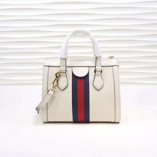 Gucci GG Women Ophidia Small GG Tote Bag White Leather