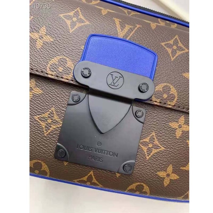 Louis Vuitton LV Unisex S Lock Messenger in Monogram Macassar Coated Canvas