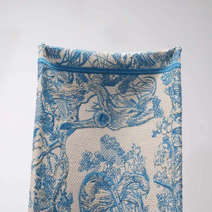 Dior Women Small Dior Book Tote Cornflower Blue Toile De Jouy Embroidery