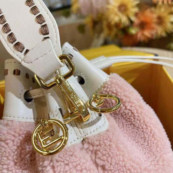 Fendi Women Mon Tresor Pink Sheepskin Mini-Bag