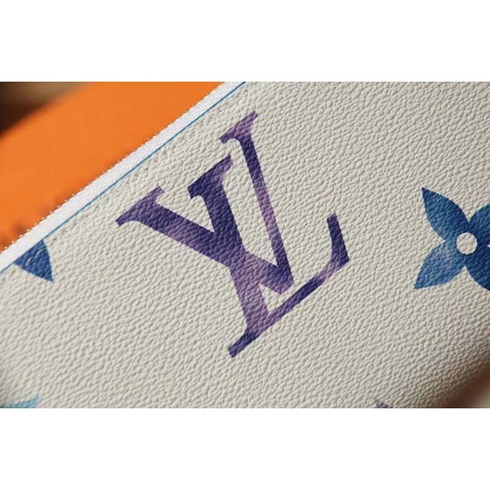 Louis Vuitton LV Unisex Zippy Wallet Blue Monogram Coated Canvas Zip Closure