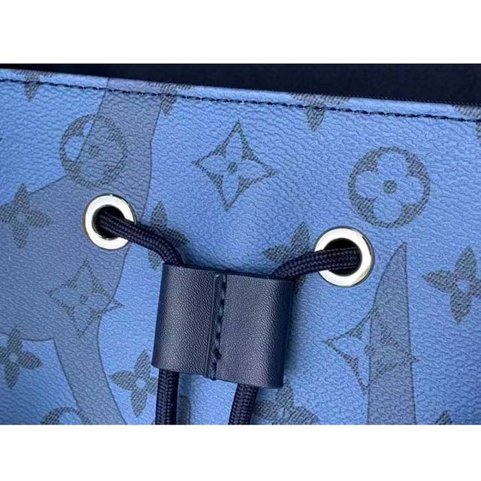 Louis Vuitton LV Unisex Christopher MM Backpack Abyss Blue Monogram Aquagarden Coated Canvas