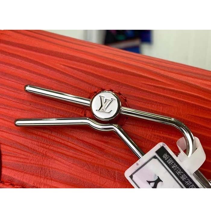 Louis Vuitton LV Unisex Micro Steamer Vermillion Red Epi XL Grained Leather Cowhide Leather