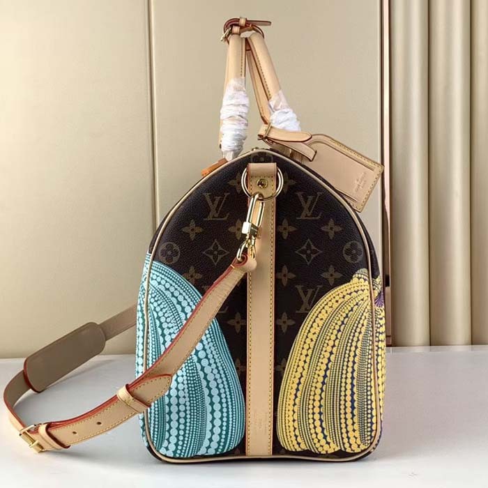 Louis Vuitton LV Unisex LV x YK Keepall 45 Monogram Coated Canvas Colorful Pumpkin Print