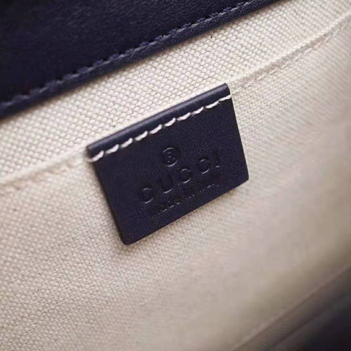 Gucci GG Women Dionysus Medium Top Handle Bag in Blue Gucci Green and Hibiscus Red Leather