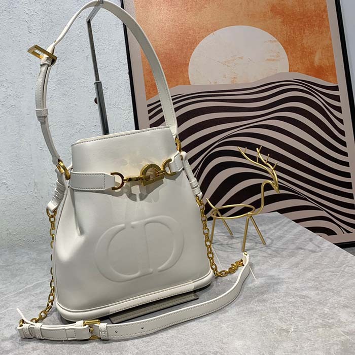 Dior Women CD Medium C'est Dior Bag Latte CD-Embossed Calfskin