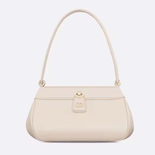 Dior Women CD Medium Dior Key Bag Dusty Ivory Box Calfskin