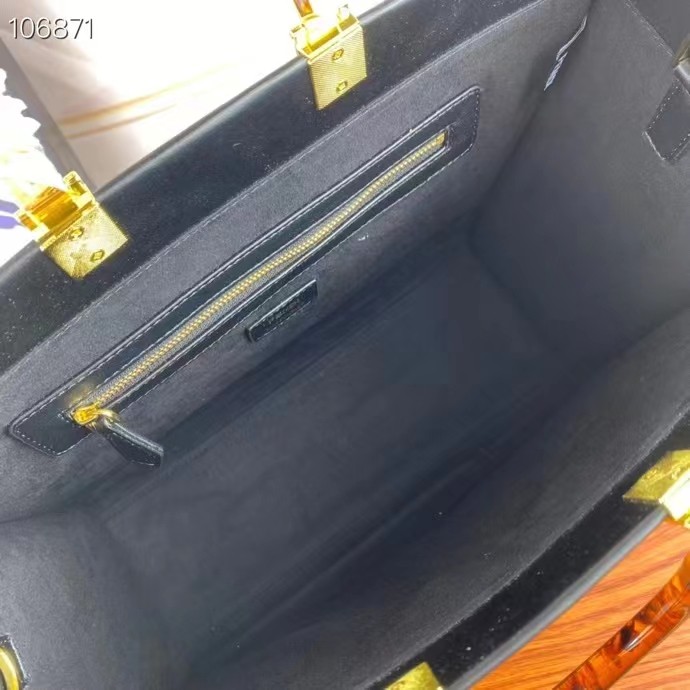 Fendi Women FF Sunshine Medium Black Leather Shopper