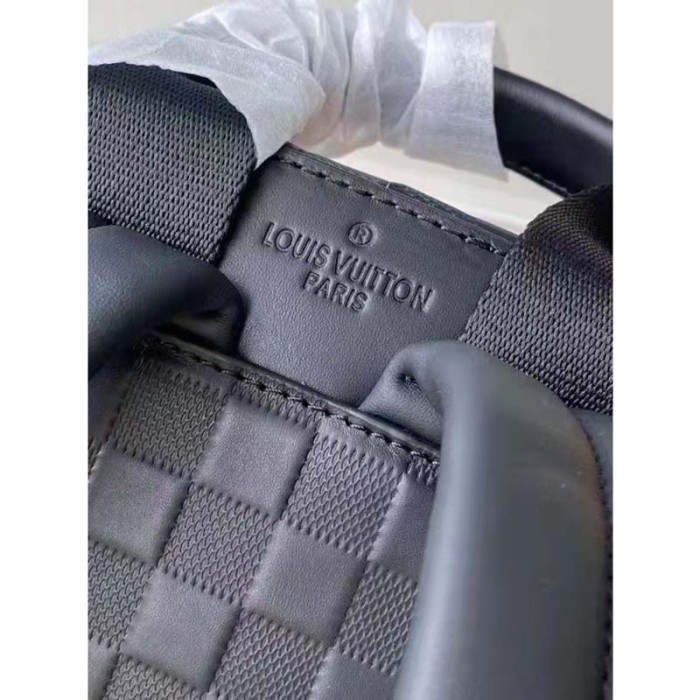 Louis Vuitton LV Unisex Campus Backpack Damier Infini Onyx Silver Cowhide Leather