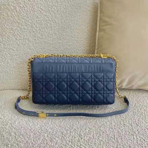 Dior Women Large Dior Caro Bag Lndigo Blue Gradient Cannage Lambskin