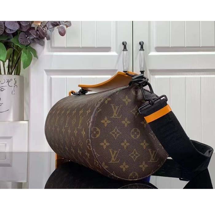 Louis Vuitton LV Unisex Soft Polochon MM Radiant Sun Monogram Macassar Coated Canvas
