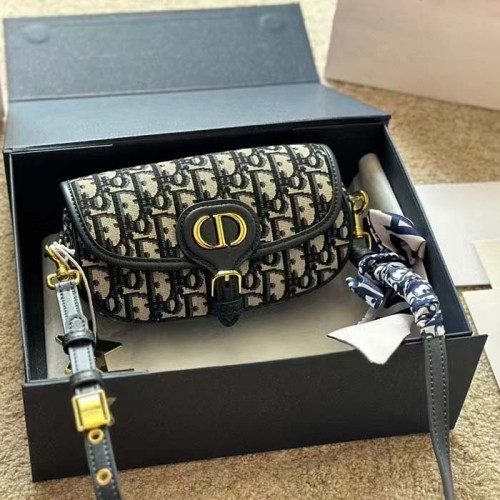 Dior Women Bobby East-West Bag Blue Dior Oblique Jacquard