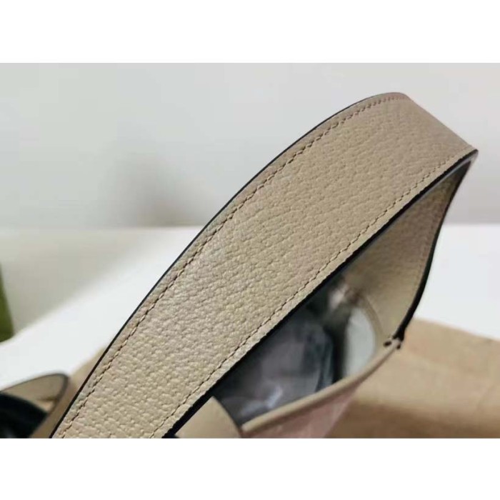 Gucci Women Jackie 1961 Small GG Shoulder Bag Beige White Supreme Canvas