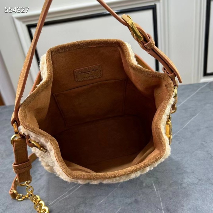 Dior Women CD Small C'est Dior Bag Natural Cannage Shearling Reference: M2272UMGB_M925
