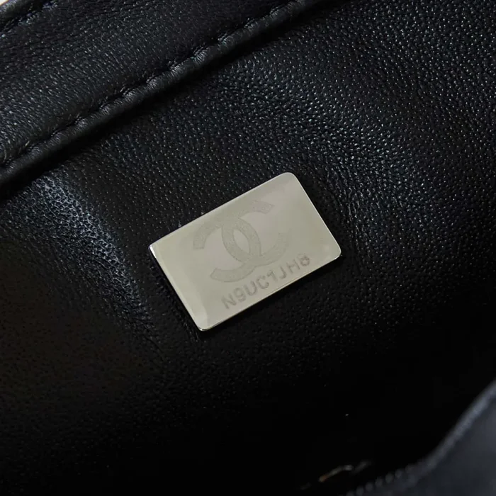 Chanel Women Small Flap Bag Sequins Silver Tone Metal