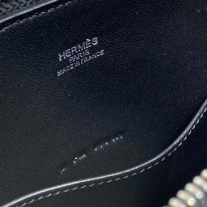 Hermes Unisex Bolide 1923 Bag in Epsom Calfskin-Black/Silver