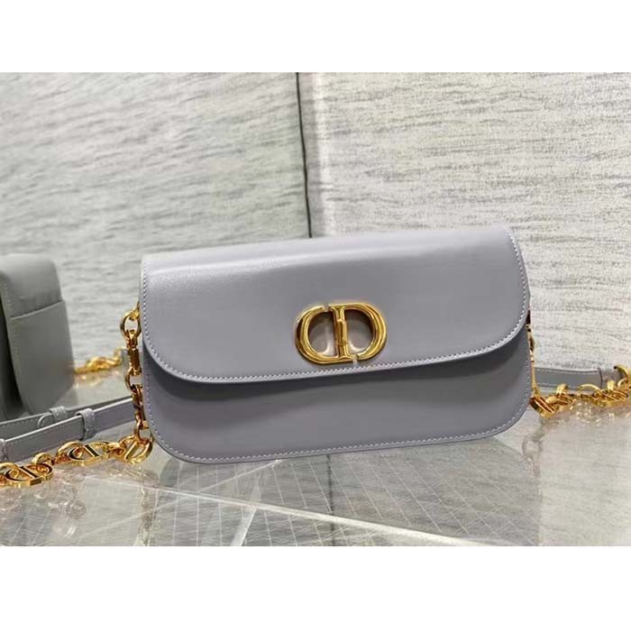Dior Women CD 30 Montaigne Avenue Bag Ethereal Gray Box Calfskin