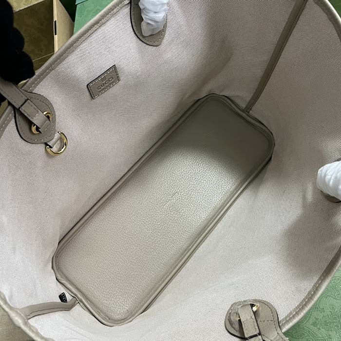 Gucci Unisex Ophidia Medium Tote Bag Beige White GG Supreme Canvas