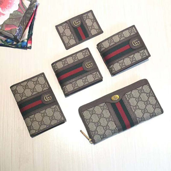 Gucci GG Unisex Ophidia GG Pouch Beige/Ebony GG Supreme Canvas