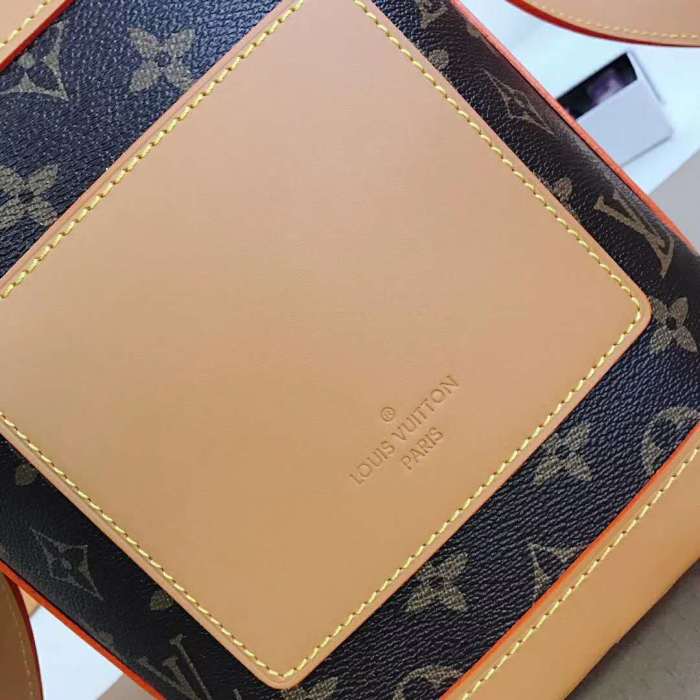 Louis Vuitton LV Unisex Milk Box Bag in Monogram Coated Canvas and Natural Leather