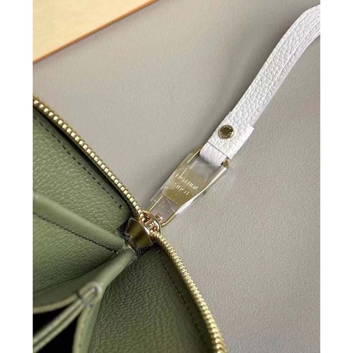 Louis Vuitton LV Unisex Zippy Wallet Green Monogram Empreinte Embossed Supple Grained Cowhide