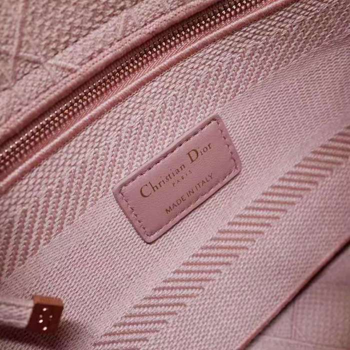 Dior Women Medium Lady D-Lite Bag Bois De Rose Cannage Embroidery