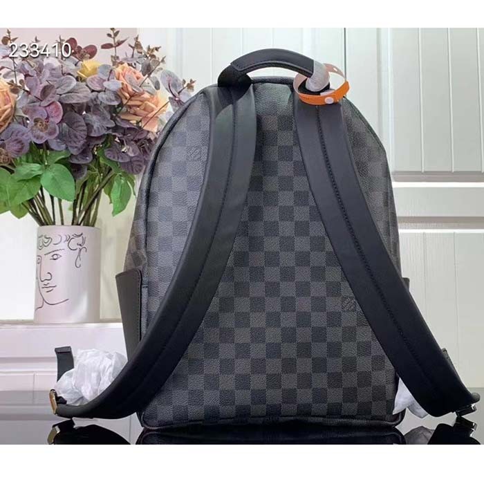 Louis Vuitton LV Unisex Discovery Backpack PM Damier Graphite Coated Canvas Cowhide Leather