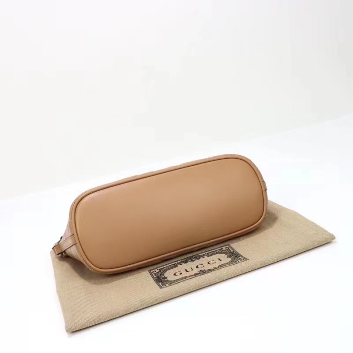 Gucci Women GG Marmont Shoulder Bag Rose Beige Matelassé Chevron Leather