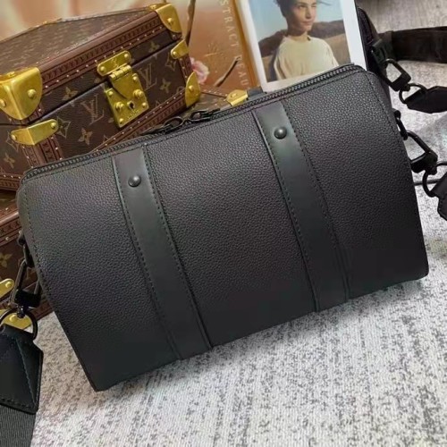 Louis Vuitton LV Unisex City Keepall Bag Black Aerogram Grained Calf Cowhide