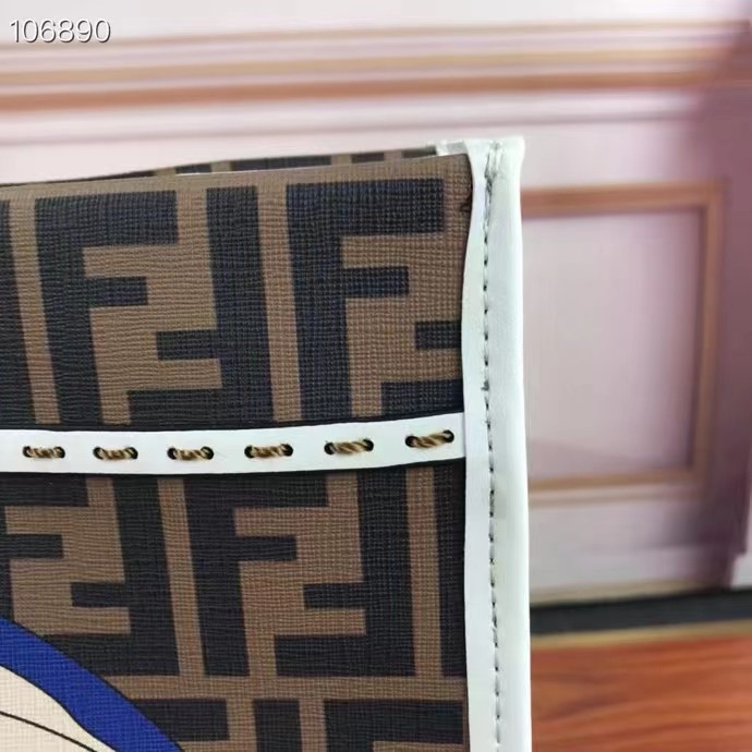 Fendi FF Women Sunshine Medium FF Glazed Fabric Shopper Inlay