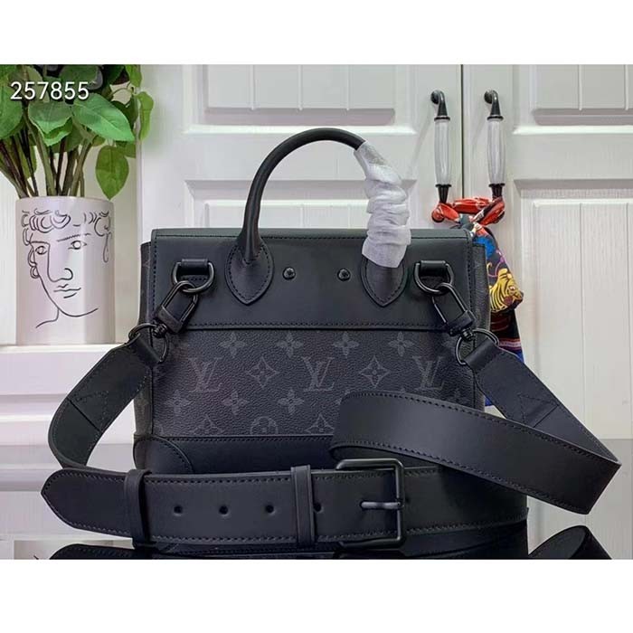 Louis Vuitton LV Unisex Steamer PM Bag Monogram Eclipse Coated Canvas M46953