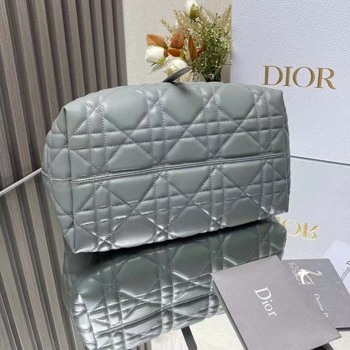 Dior Women CD Medium Dior Toujours Bag Stone Gray Macrocannage Calfskin Reference M2821OSHJ_M41G