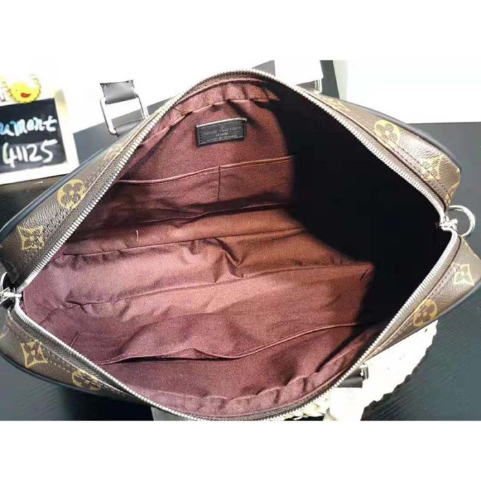 Louis Vuitton LV Men Porte-Documents Voyage PM in Monogram Macassar Canvas-Brown