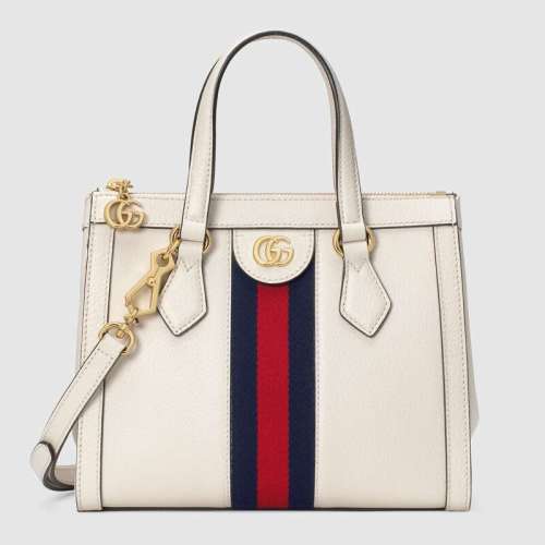 Gucci GG Women Ophidia Small GG Tote Bag White Leather