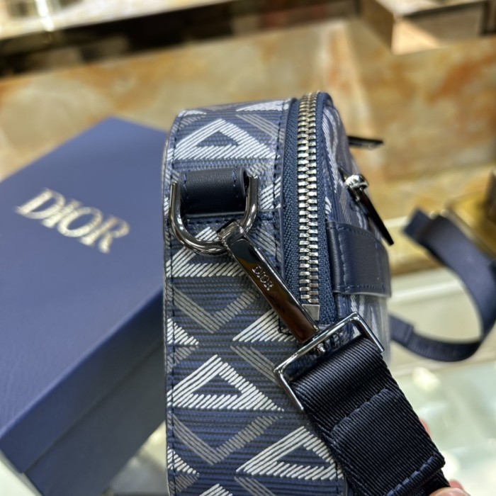 Dior Unisex CD Safari Bag Strap Navy Blue CD Diamond Canvas