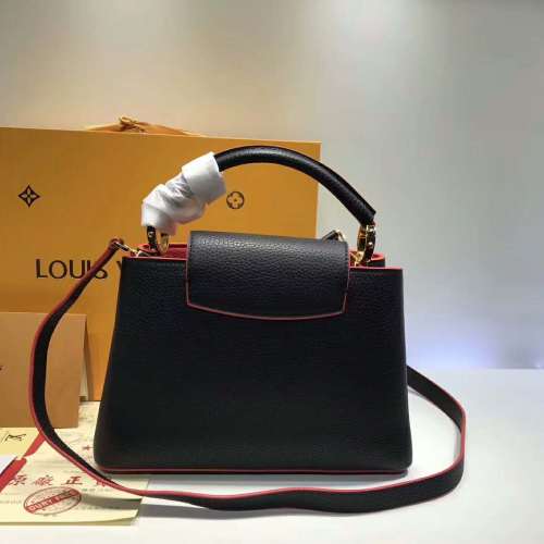 Louis Vuitton LV Capucines PM Leather Bag-Black