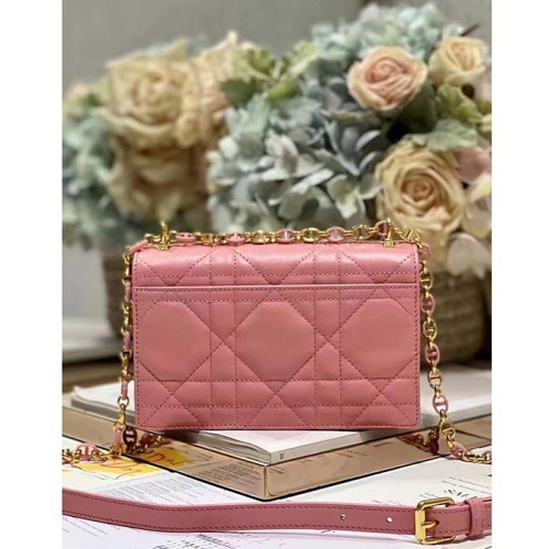 Dior Women CD Miss Caro Mini Bag Light Pink Macrocannage Lambskin
