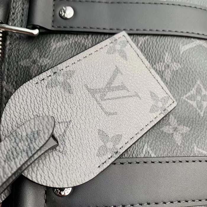 Louis Vuitton LV Unisex Keepall Bandoulière 35 Monogram Eclipse Coated Canvas Cowhide Leather